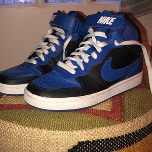 Blue Nike shoes